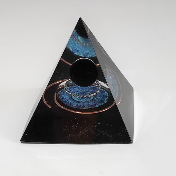 Orgonite pyramid Black obsidian